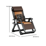 Black Striped Foldable Mesh Recliner with Cup Holder Image - 47