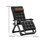 Black Striped Foldable Mesh Recliner with Cup Holder Image - 50