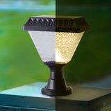 Black Stylish Diamond Outdoor Solar LED Pillar Light Image - 12