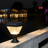 Black Stylish Diamond Outdoor Solar LED Pillar Light Image - 13