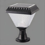 Black Stylish Diamond Outdoor Solar LED Pillar Light Image - 2