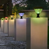 Black Stylish Diamond Outdoor Solar LED Pillar Light Image - 5