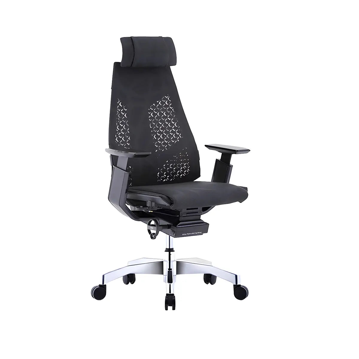 Black Swivel Wheels Ergonomic Mesh High-Back Office Chair Image - 10