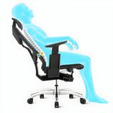 Black Swivel Wheels Ergonomic Mesh High-Back Office Chair Image - 16