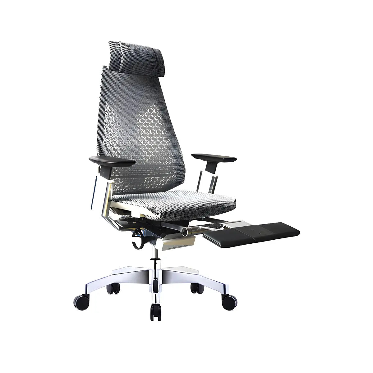 Black Swivel Wheels Ergonomic Mesh High-Back Office Chair Image - 25