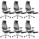 Black Swivel Wheels Ergonomic Mesh High-Back Office Chair Image - 28