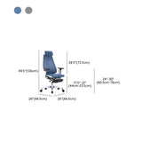 Black Swivel Wheels Ergonomic Mesh High-Back Office Chair #size