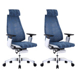 Black Swivel Wheels Ergonomic Mesh High-Back Office Chair Image - 4