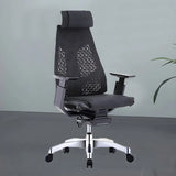 Black Swivel Wheels Ergonomic Mesh High-Back Office Chair Image - 6