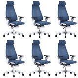 Black Swivel Wheels Ergonomic Mesh High-Back Office Chair Image - 8