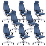 Black Swivel Wheels Ergonomic Mesh High-Back Office Chair Image - 9