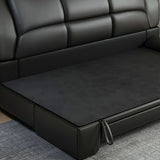 Black Tear Resistant Faux Leather Upholstered Back Sofa Image - 11