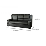 Black Tear Resistant Faux Leather Upholstered Back Sofa #size