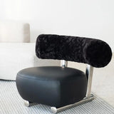 Black Tear Resistant Microfiber Leather Sled Side Chair Image - 1