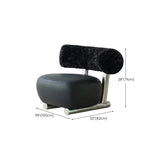 Black Tear Resistant Microfiber Leather Sled Side Chair #size