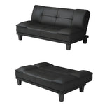 Black Tear Resistant Upholstered Back Leather Sofa Image - 2