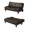 Black Tear Resistant Upholstered Back Leather Sofa Image - 5