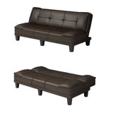 Black Tear Resistant Upholstered Back Leather Sofa Image - 7