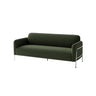 Black Tech Cloth Square Arm Tight Back Silver Leg Sofa Image - 2