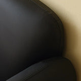 Black Tech Cloth Square Arm Tight Back Silver Leg Sofa Image - 5