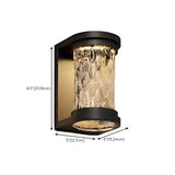 Black Trendy Cylinder Glass Steel Outdoor Wall Light Image - 13