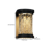 Black Trendy Cylinder Glass Steel Outdoor Wall Light Image - 14