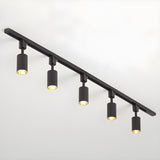 Black Tubular Track LED Semi-Flush Mount Light 5-Light Image - 11