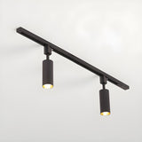 Black Tubular Track LED Semi-Flush Mount Light 5-Light Image - 12