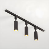 Black Tubular Track LED Semi-Flush Mount Light 5-Light Image - 13