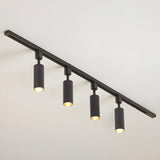 Black Tubular Track LED Semi-Flush Mount Light 5-Light Image - 14