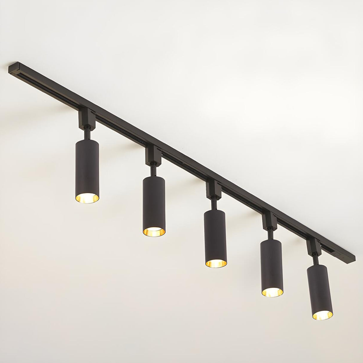 Black Tubular Track LED Semi-Flush Mount Light 5-Light Image - 15