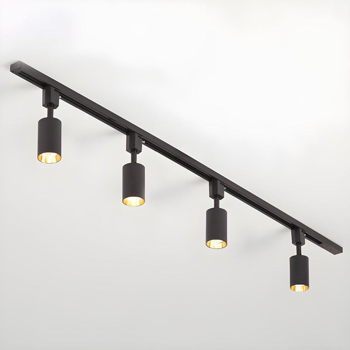 Black Tubular Track LED Semi-Flush Mount Light 5-Light Image - 9