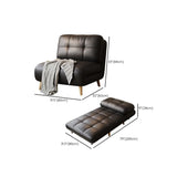 Black Tufted Faux Leather Foldable Compact Futon Sofa Bed #size