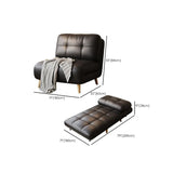 Black Tufted Faux Leather Foldable Compact Futon Sofa Bed Image - 20