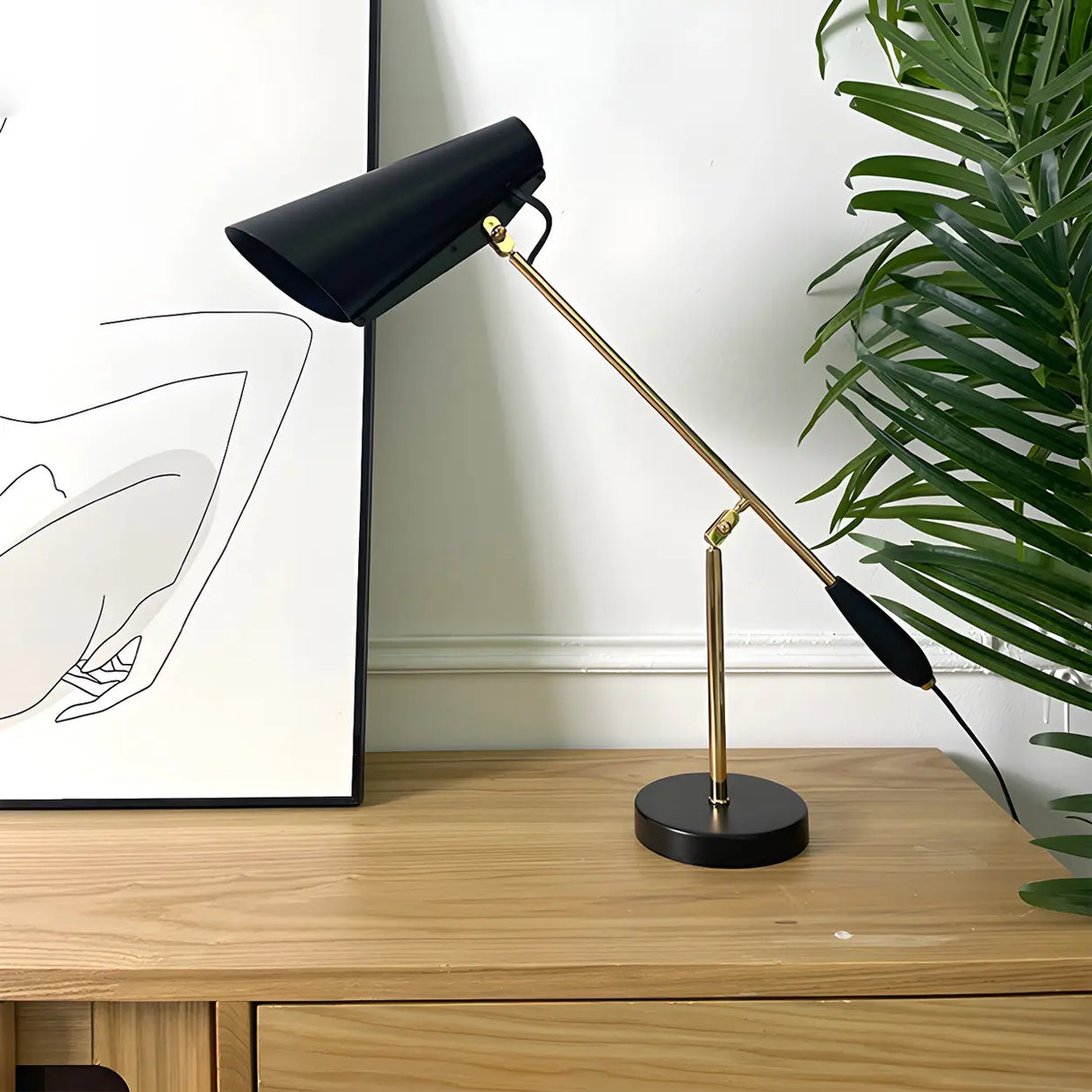 Black Unique Adjustable Aluminum Study Table Lamp Image - 1