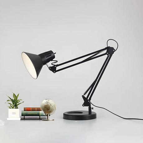 Black Unique Adjustable Mechanical Metal Arm Desk Lamp Image - 1