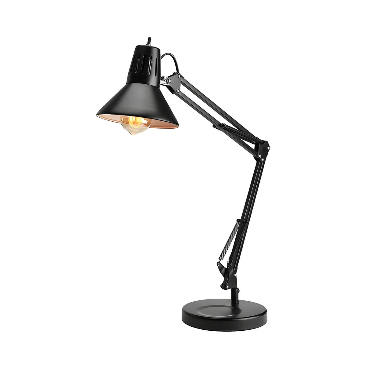 Black Unique Adjustable Mechanical Metal Arm Desk Lamp Image - 2