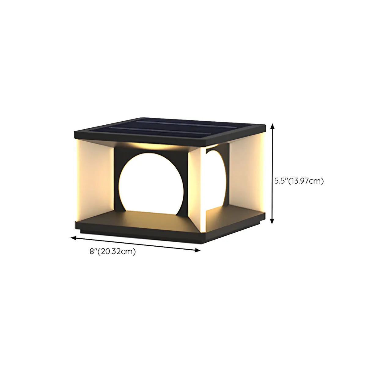 Black Unique Cubic Geometric Metal Outdoor Table Lamp 