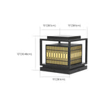 Black Unique Rectangular Metal Lantern Outdoor Lamp Image - 16