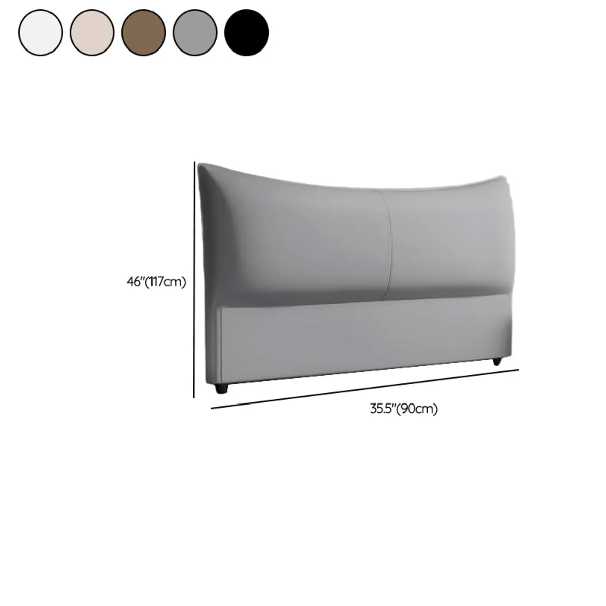 Black Upholstered Curved King Headboard with Legs 