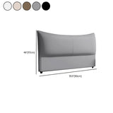 Black Upholstered Curved King Headboard with Legs #size