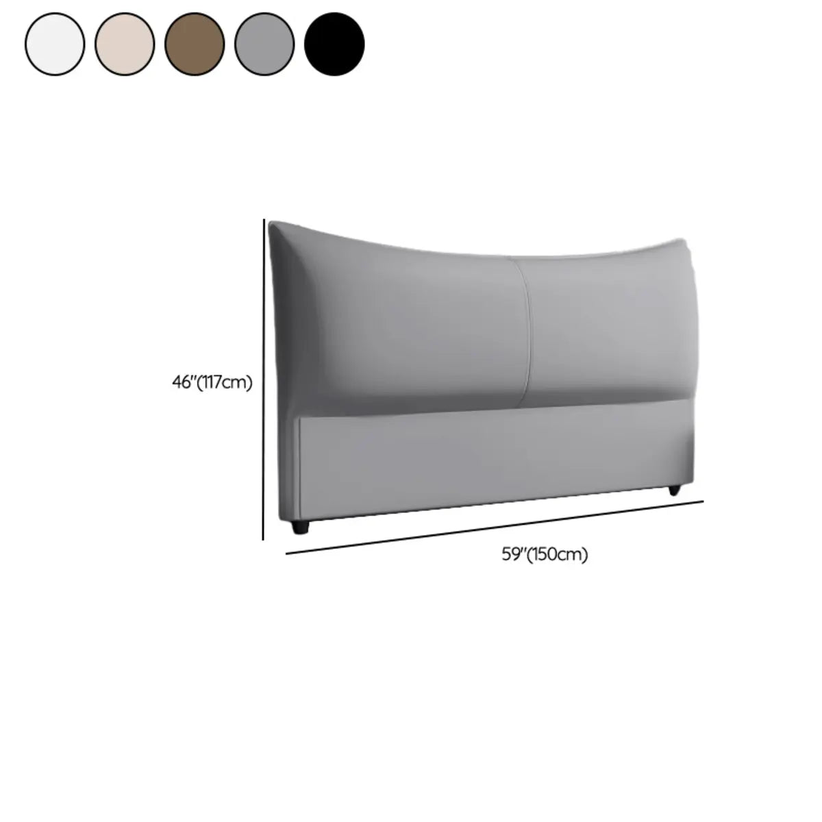 Black Upholstered Curved King Headboard with Legs Image - 15