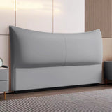 Black Upholstered Curved King Headboard with Legs Image - 3