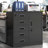 Black Vertical Locking Drawer Steel Filing Cabinet Image - 1