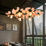 Black Wagon Wheel Metal Flower Edison Bulb Chandelier Image - 5