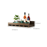 Black Wall-Mounted Wood Wine Rack Set with Glass Holder Image - 23