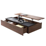 Black-Walnut Wood Trunk Storage Lift Top Coffee Table Image - 7