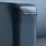 Black Water Resistant Faux Leather Track Arms Arm Chair Image - 5