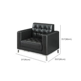 Black Waterproof Faux Leather Office Sofa Seating Group #size