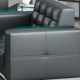 Black Waterproof Faux Leather Office Sofa Seating Group Image - 6